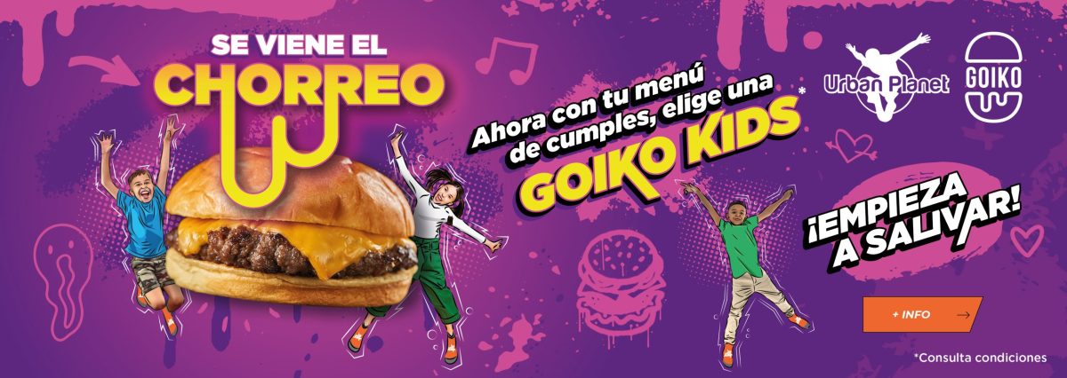 Celebra tu cumpleaños en Urban Planet Las Palmas con el menú Goiko Kids: hamburguesas, amigos y diversión asegurada en el parque más molón